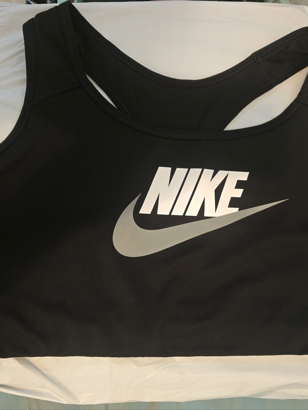 Nike Black Sports Bra with Silver Swoosh